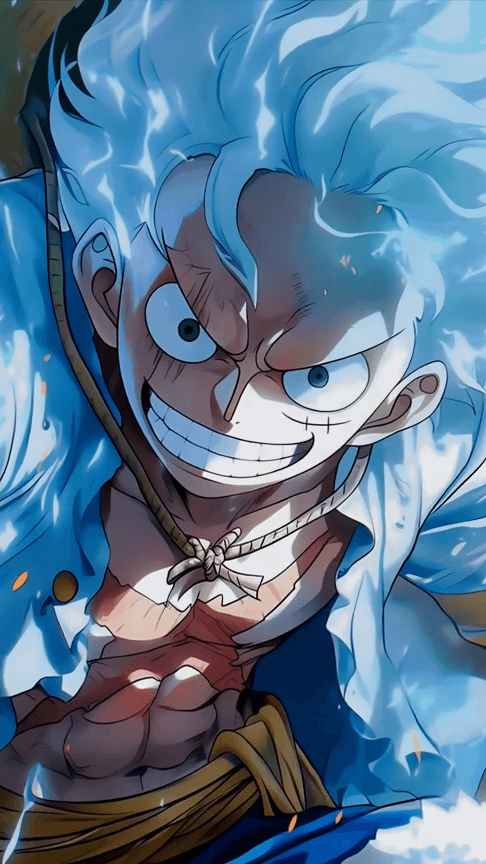 Anime hero with a blue energy aura